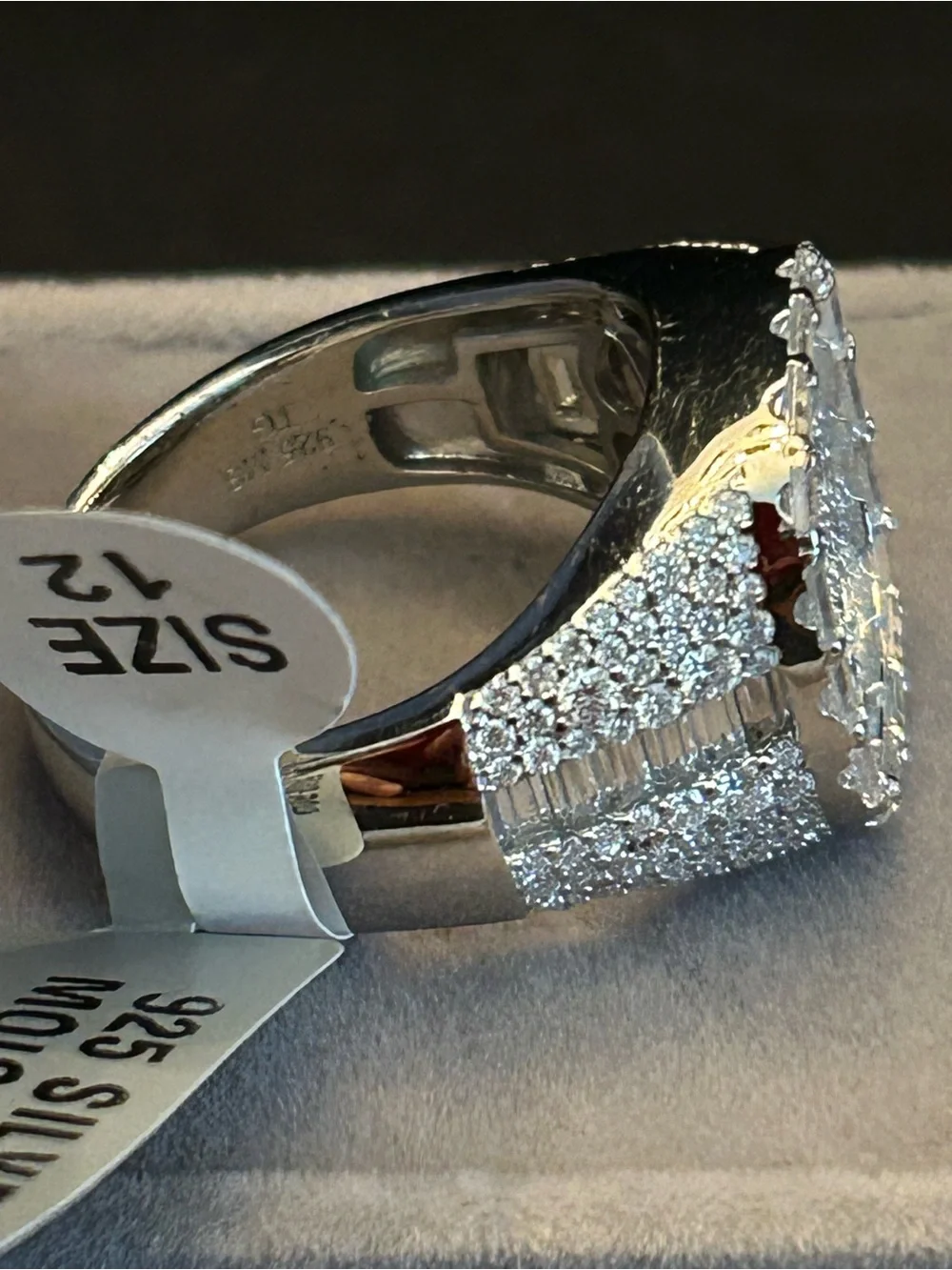 5.00CTW Moissanite Iced Out Men’s Ring 11.55Grams 925 Sterling Silver Size 12